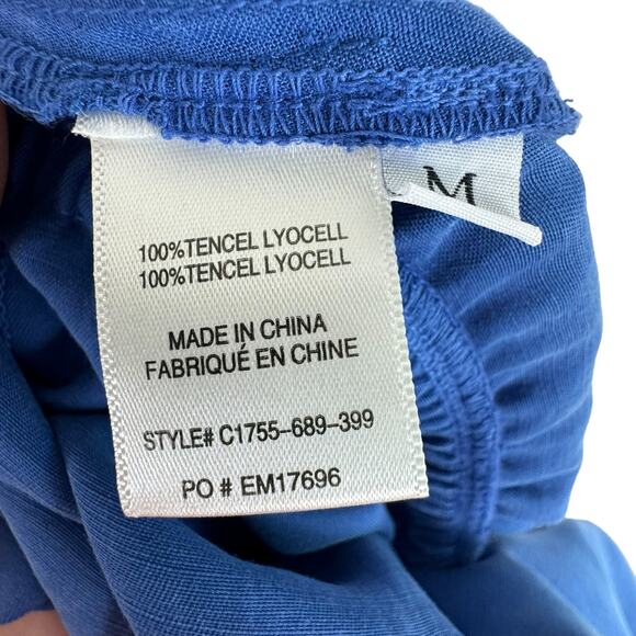 Cloth & Stone Blue Lightweight Halter Sleeveless Lyocell Jumpsuit Pockets Size M - Picture 8 of 9